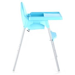 Babyhug Highchair & Small Feeding Chair | Removable Feeding Tray | Adjustable Footrest | Safety Harness | Anti-skid Base| Easy Assembly | Sturdy and Durable - Blue