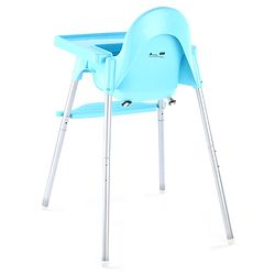 Babyhug Highchair & Small Feeding Chair | Removable Feeding Tray | Adjustable Footrest | Safety Harness | Anti-skid Base| Easy Assembly | Sturdy and Durable - Blue