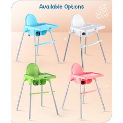 Babyhug Multi-functional Highchair & Convertible Feeding Chair | Removable Feeding Tray| Adjustable Footrest| Safety Harness| Anti-skid Base| Easy Assembly| Easy Cleaning| 6 Months to 3 Years - Blue