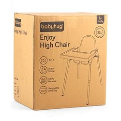 Babyhug Highchair & Small Feeding Chair | Removable Feeding Tray | Adjustable Footrest | Safety Harness | Anti-skid Base| Easy Assembly | Sturdy and Durable - Blue