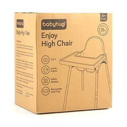 Babyhug Highchair & Small Feeding Chair | Removable Feeding Tray | Adjustable Footrest | Safety Harness | Anti-skid Base| Easy Assembly | Sturdy and Durable - Blue