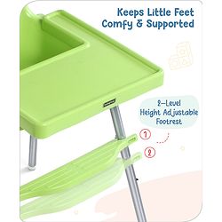Babyhug Multi-functional Highchair & Convertible Feeding Chair | Removable Feeding Tray| Adjustable Footrest| Safety Harness| Anti-skid Base| Easy Assembly| Easy Cleaning| 6 Months to 3 Years - Blue