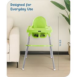 Babyhug Multi-functional Highchair & Convertible Feeding Chair | Removable Feeding Tray| Adjustable Footrest| Safety Harness| Anti-skid Base| Easy Assembly| Easy Cleaning| 6 Months to 3 Years - Blue