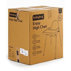 Babyhug Multi-functional Highchair & Convertible Feeding Chair | Removable Feeding Tray| Adjustable Footrest| Safety Harness| Anti-skid Base| Easy Assembly| Easy Cleaning| 6 Months to 3 Years - Blue
