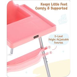 Babyhug Multi-functional Highchair & Convertible Feeding Chair | Removable Feeding Tray| Adjustable Footrest| Safety Harness| Anti-skid Base| Easy Assembly| Easy Cleaning| 6 Months to 3 Years - Blue