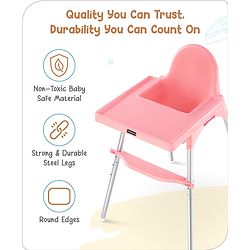 Babyhug Multi-functional Highchair & Convertible Feeding Chair | Removable Feeding Tray| Adjustable Footrest| Safety Harness| Anti-skid Base| Easy Assembly| Easy Cleaning| 6 Months to 3 Years - Blue