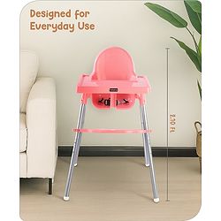 Babyhug Multi-functional Highchair & Convertible Feeding Chair | Removable Feeding Tray| Adjustable Footrest| Safety Harness| Anti-skid Base| Easy Assembly| Easy Cleaning| 6 Months to 3 Years - Blue