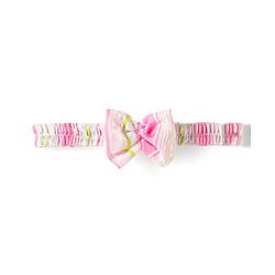 Babyhug Single Jersey Knit Sleeveless Striped Frock with Headband with Frill Detailing - Pink