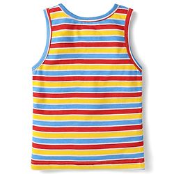 Babyhug 100% Cotton Single Jersey Knit Sleeveless Sando With Striped Print - Yellow