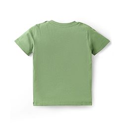 Babyhug Disney Single Jersey Knit Half Sleeves T-Shirt & Shorts Set with 101 Dalmatian Graphics - Olive Green & Yellow