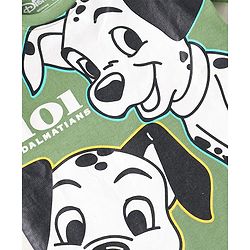 Babyhug Disney Single Jersey Knit Half Sleeves T-Shirt & Shorts Set with 101 Dalmatian Graphics - Olive Green & Yellow