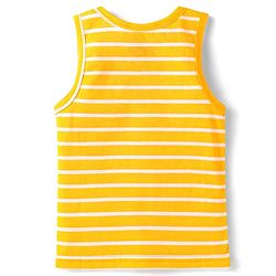 Babyhug 100% Cotton Single Jersey Knit Sleeveless Sando With Striped Print - Yellow