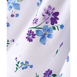 Babyhug Cotton Woven Frill Sleeves Frock With Floral Print & Bloomer - White