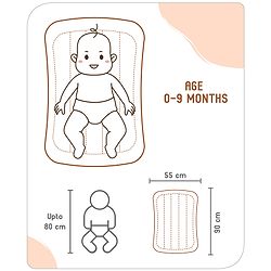Babyhug 100% Cotton Digital Print Mattress Set with Mosquito Net Aeroplane Theme - White