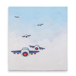 Babyhug Cotton Digital Print Quilt Aeroplane Theme - White