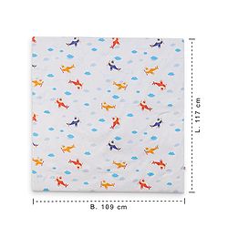Babyhug Cotton Digital Print Quilt Aeroplane Theme - White