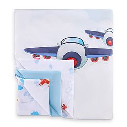 Babyhug Cotton Digital Print Quilt Aeroplane Theme - White