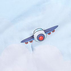 Babyhug Cotton Digital Print Quilt Aeroplane Theme - White