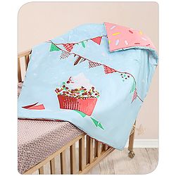 Babyhug Cotton Digital Print Quilt Aeroplane Theme - White