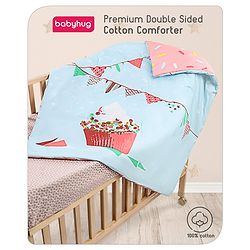 Babyhug Cotton Digital Print Quilt Aeroplane Theme - White