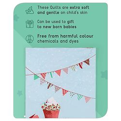 Babyhug Cotton Digital Print Quilt Aeroplane Theme - White