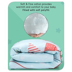 Babyhug Cotton Digital Print Quilt Aeroplane Theme - White