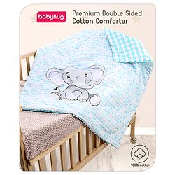 Babyhug Cotton Digital Print Quilt Aeroplane Theme - White