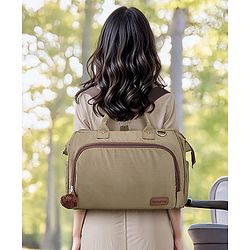 Babyhug 3-in-1 Diaper Bag Multifunctional Tote Sling & Backpack for Travel  - Brown