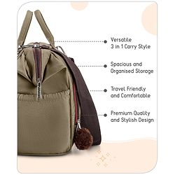 Babyhug 3-in-1 Diaper Bag Multifunctional Tote Sling & Backpack for Travel  - Brown