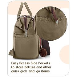 Babyhug 3-in-1 Diaper Bag Multifunctional Tote Sling & Backpack for Travel  - Brown