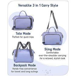Babyhug 3-in-1 Diaper Bag Multifunctional Tote Sling & Backpack for Travel  - Brown