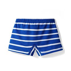 Babyhug Cotton Water Repellant Swimming Trunk With Stripes & Shark Print - Blue