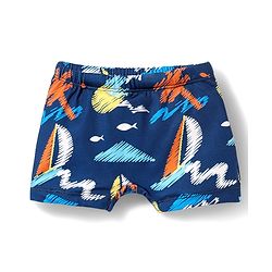 Babyhug Cotton Water Repellant Half Sleeves Two Piece Swimming Suit - Navy Blue
