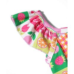 Babyhug Cotton Sleeveless Water Repellent Tropical Print V Cut Swimsuit - Pink