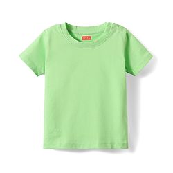 Babyhug Cotton Knit Half Sleeves Solid Color T-Shirt - Light Green