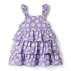 Babyhug Cotton Knit Sleeveless Frock With Floral Print & Headband - Lilac