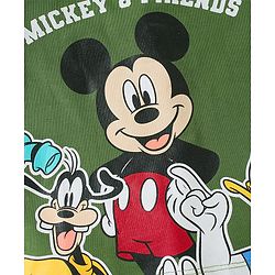 Babyhug Disney Single Jersey Knit Half Sleeves T-Shirt & Shorts Set With Mickey & Friends Graphics - Green