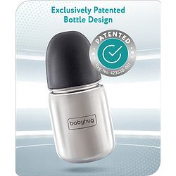 Babyhug Stainless Steel feeding bottle wide neck-200 ml