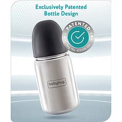 Babyhug Stainless Steel feeding bottle wide neck-200 ml