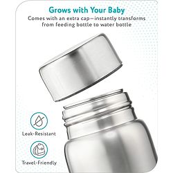 Babyhug Stainless Steel feeding bottle wide neck-200 ml