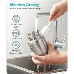 Babyhug Stainless Steel feeding bottle wide neck-200 ml