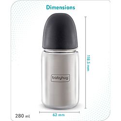 Babyhug Stainless Steel feeding bottle wide neck-200 ml