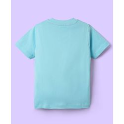 Babyhug Disney Cotton Knit Half Sleeves Shirt With T-Shirt With Lion King Print - Light Blue & White