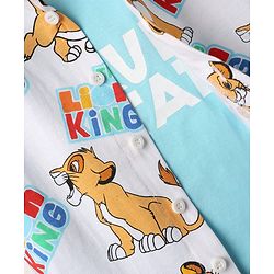 Babyhug Disney Cotton Knit Half Sleeves Shirt With T-Shirt With Lion King Print - Light Blue & White