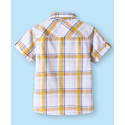 Babyhug Cotton Woven Half Sleeves Checkered Shirt - Yellow