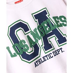 Babyhug Cotton Knit Half Sleeves T-Shirt With Los Angeles Text Print - White