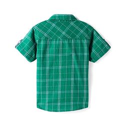 Babyhug Cotton Woven Half Sleeves Check Shirt - Green