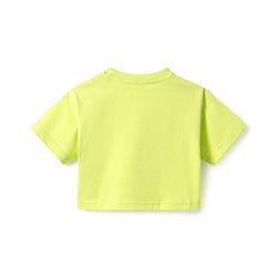 Babyhug Cotton Knit Half Drop Shoulder Sleeves T-Shirt with Tropical Theme Print - Light Green