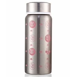 Babyhug 3-in-1 Insulated Stainless Steel Twin Handle Bottle Pink - 180 ml| Dishwasher and Sterilizer Safe| Slow Flow Nipple| Straw Sipper with Flip Cap| Water Bottle| Leak Proof| Standard Neck Bottle