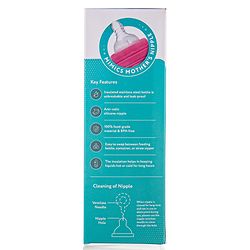 Babyhug 3-in-1 Insulated Stainless Steel Twin Handle Bottle Pink - 180 ml| Dishwasher and Sterilizer Safe| Slow Flow Nipple| Straw Sipper with Flip Cap| Water Bottle| Leak Proof| Standard Neck Bottle
